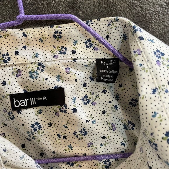 Mens Button Down Long Sleeved Floral Shirt - Picture 2 of 5